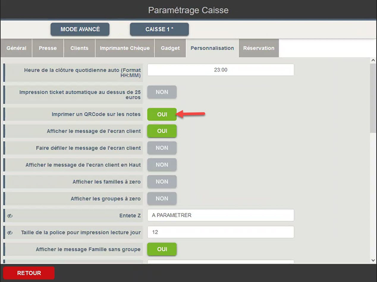 QR code sur les notes pour encaisser plus rapidement