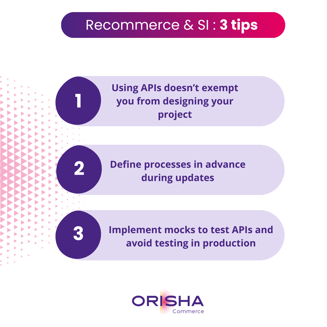 What three key recommendations would you give to a CIO or project manager before integrating a recommerce module into th