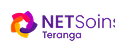 Logo NETSoin avec un symbole multicolore et le texte violette Teranga.